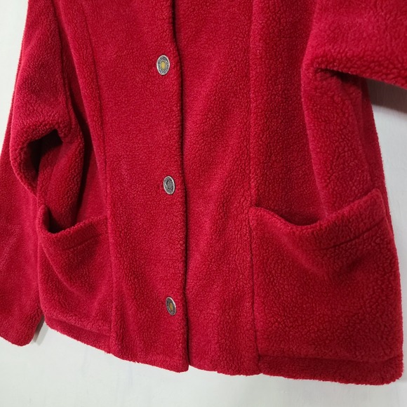 NILS Resort Collection Red S Fleece Teddy Jacket Winter Holiday Vintage Cozy - Picture 3 of 12